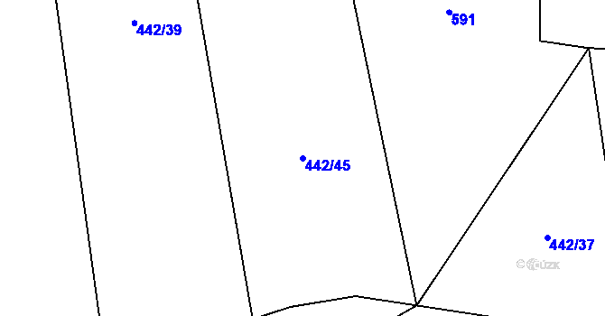 Parcela st. 442/45 v KÚ Chlum u Blovic, Katastrální mapa