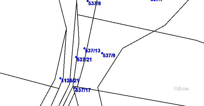 Parcela st. 537/9 v KÚ Chlum u Blovic, Katastrální mapa