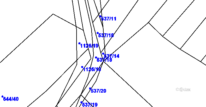 Parcela st. 537/14 v KÚ Chlum u Blovic, Katastrální mapa