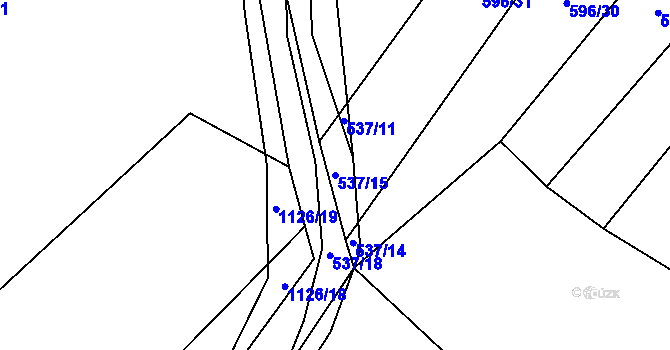Parcela st. 537/15 v KÚ Chlum u Blovic, Katastrální mapa