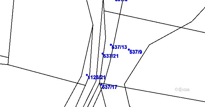 Parcela st. 537/21 v KÚ Chlum u Blovic, Katastrální mapa