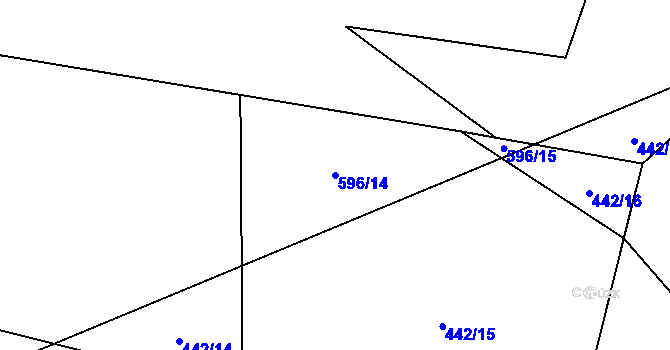 Parcela st. 596/14 v KÚ Chlum u Blovic, Katastrální mapa
