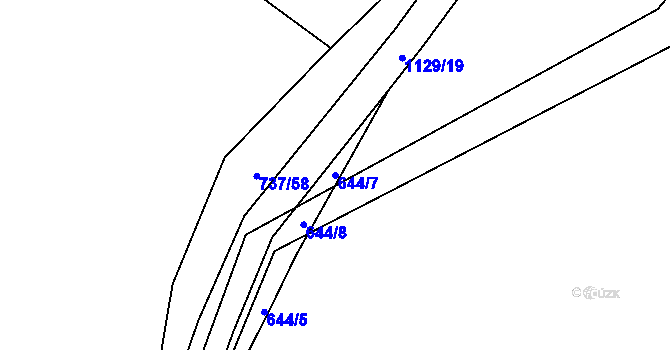 Parcela st. 644/7 v KÚ Chlum u Blovic, Katastrální mapa