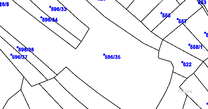 Parcela st. 596/35 v KÚ Chlum u Blovic, Katastrální mapa
