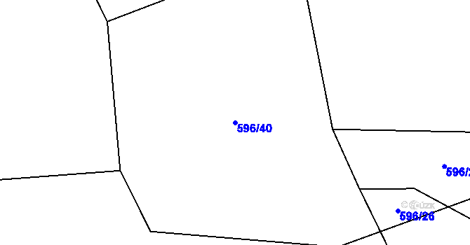 Parcela st. 596/40 v KÚ Chlum u Blovic, Katastrální mapa