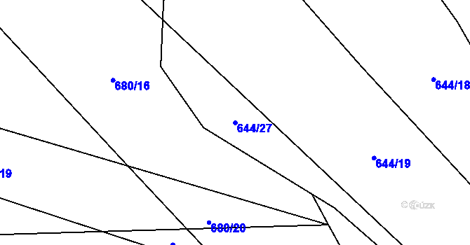 Parcela st. 644/27 v KÚ Chlum u Blovic, Katastrální mapa