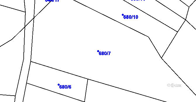 Parcela st. 680/7 v KÚ Chlum u Blovic, Katastrální mapa