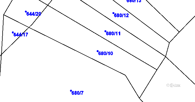 Parcela st. 680/10 v KÚ Chlum u Blovic, Katastrální mapa