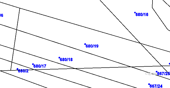 Parcela st. 680/19 v KÚ Chlum u Blovic, Katastrální mapa