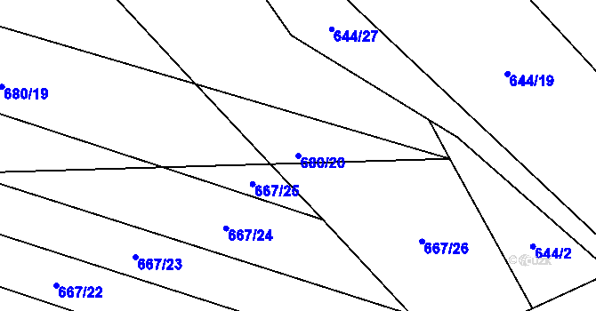 Parcela st. 680/20 v KÚ Chlum u Blovic, Katastrální mapa