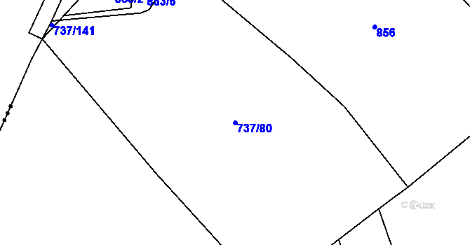 Parcela st. 737/80 v KÚ Chlum u Blovic, Katastrální mapa