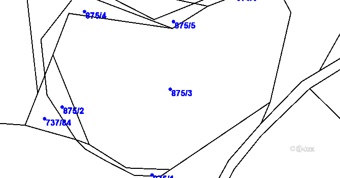 Parcela st. 875/3 v KÚ Chlum u Blovic, Katastrální mapa