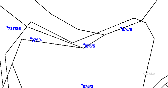 Parcela st. 875/5 v KÚ Chlum u Blovic, Katastrální mapa