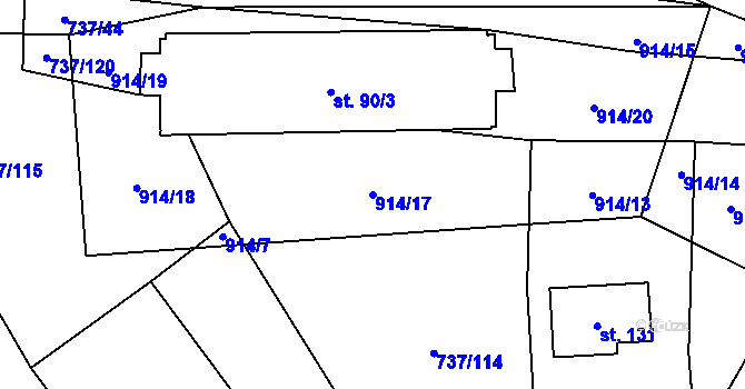 Parcela st. 914/17 v KÚ Chlum u Blovic, Katastrální mapa