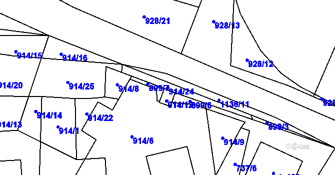 Parcela st. 914/24 v KÚ Chlum u Blovic, Katastrální mapa