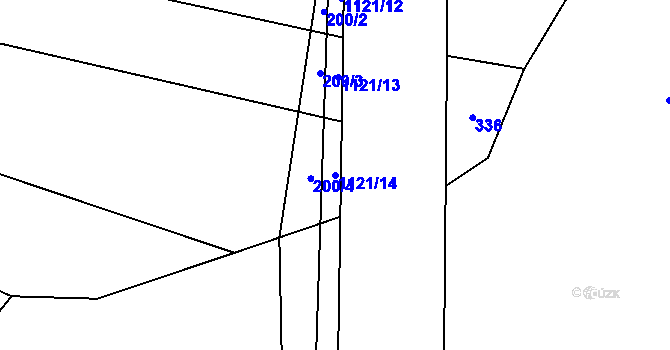 Parcela st. 1121/14 v KÚ Chlum u Blovic, Katastrální mapa