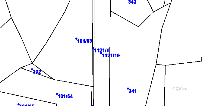 Parcela st. 1121/19 v KÚ Chlum u Blovic, Katastrální mapa