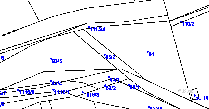 Parcela st. 85/2 v KÚ Chlum u Blovic, Katastrální mapa