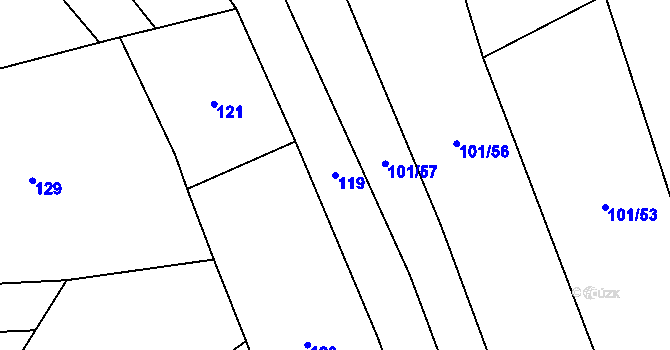 Parcela st. 119 v KÚ Chlum u Blovic, Katastrální mapa