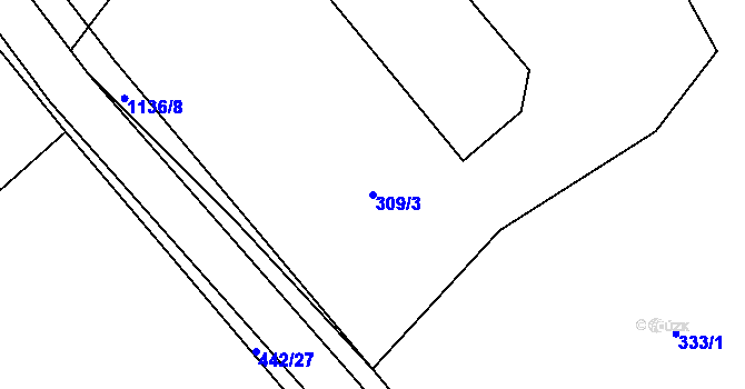 Parcela st. 309/3 v KÚ Chlum u Blovic, Katastrální mapa