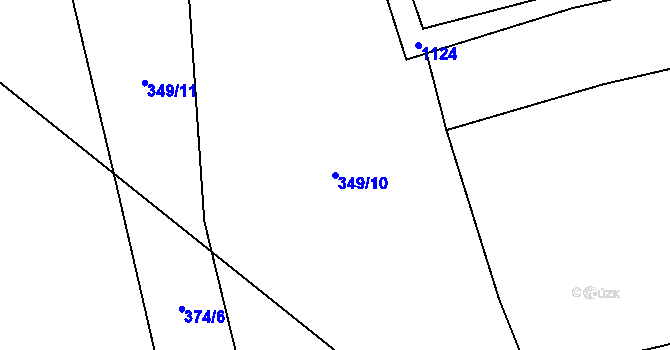 Parcela st. 349/10 v KÚ Chlum u Blovic, Katastrální mapa
