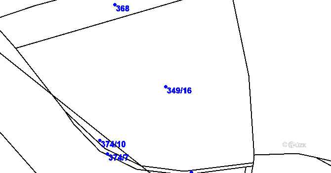 Parcela st. 349/16 v KÚ Chlum u Blovic, Katastrální mapa