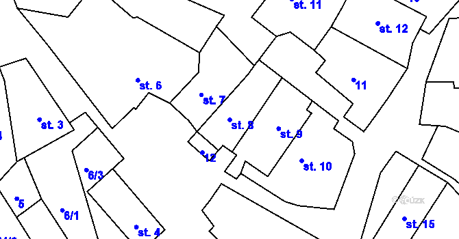 Parcela st. 8 v KÚ Chlum nad Berounkou, Katastrální mapa