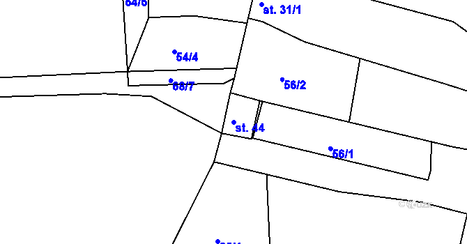 Parcela st. 44 v KÚ Chlum nad Berounkou, Katastrální mapa