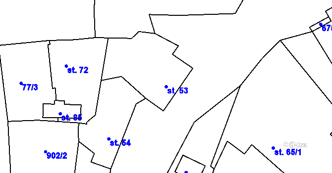 Parcela st. 53 v KÚ Chlum nad Berounkou, Katastrální mapa