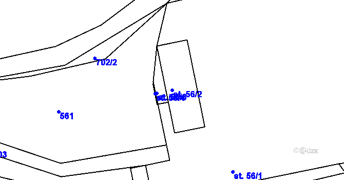 Parcela st. 56/2 v KÚ Chlum nad Berounkou, Katastrální mapa