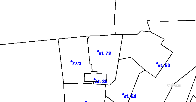 Parcela st. 72 v KÚ Chlum nad Berounkou, Katastrální mapa