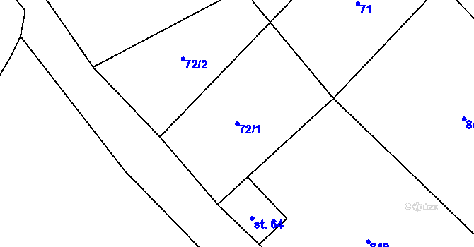 Parcela st. 72/1 v KÚ Chlum nad Berounkou, Katastrální mapa