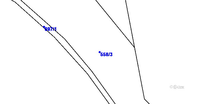 Parcela st. 558/3 v KÚ Chlum nad Berounkou, Katastrální mapa