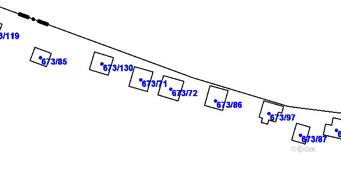 Parcela st. 673/72 v KÚ Chlum nad Berounkou, Katastrální mapa
