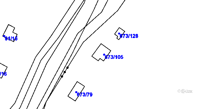 Parcela st. 673/105 v KÚ Chlum nad Berounkou, Katastrální mapa