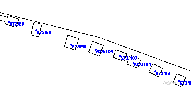 Parcela st. 673/106 v KÚ Chlum nad Berounkou, Katastrální mapa