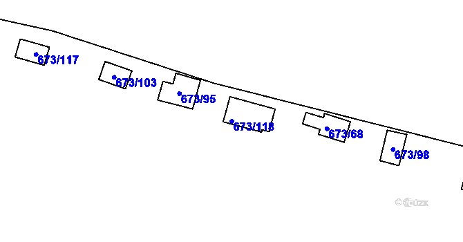 Parcela st. 673/118 v KÚ Chlum nad Berounkou, Katastrální mapa