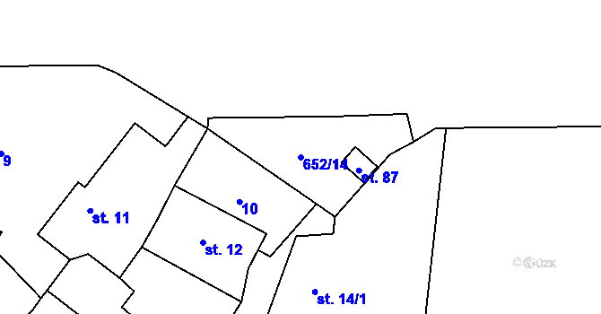 Parcela st. 652/14 v KÚ Chlum nad Berounkou, Katastrální mapa