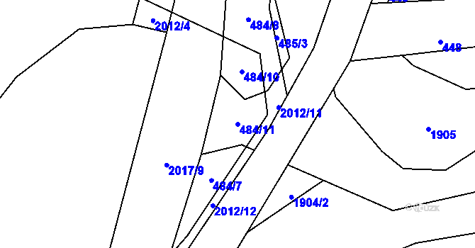 Parcela st. 484/11 v KÚ Chlum u Dubé, Katastrální mapa
