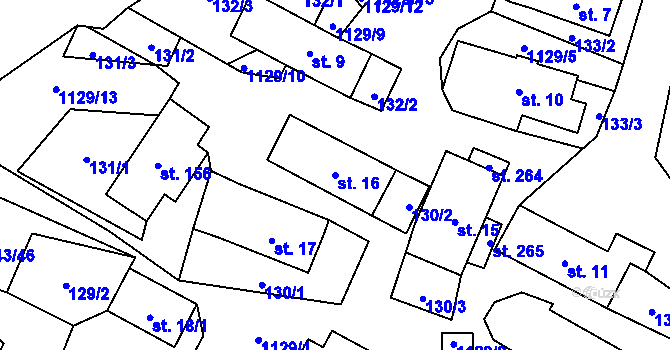 Parcela st. 16 v KÚ Chlum u Hlinska, Katastrální mapa