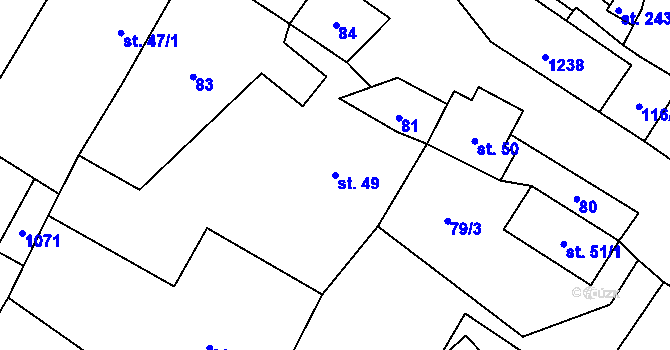 Parcela st. 49 v KÚ Chlum u Hlinska, Katastrální mapa