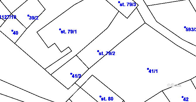 Parcela st. 79/2 v KÚ Chlum u Hlinska, Katastrální mapa