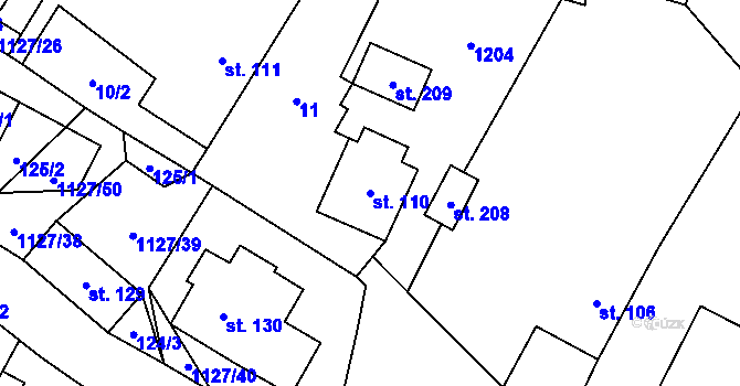 Parcela st. 110 v KÚ Chlum u Hlinska, Katastrální mapa