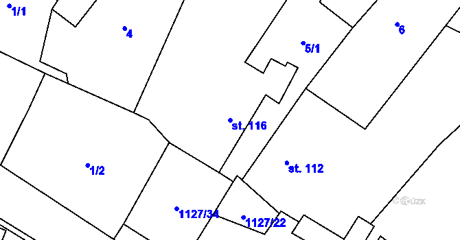 Parcela st. 116 v KÚ Chlum u Hlinska, Katastrální mapa