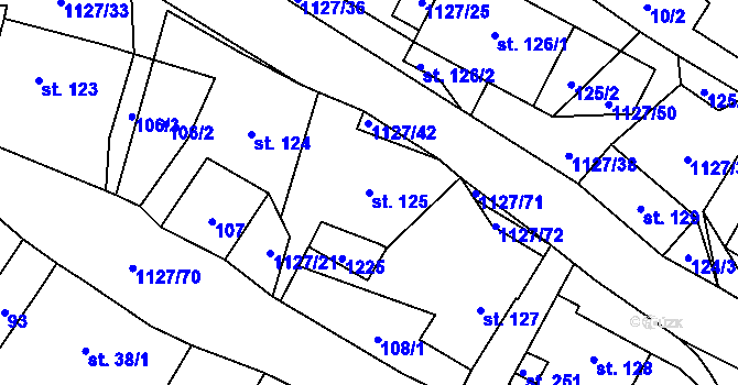 Parcela st. 125 v KÚ Chlum u Hlinska, Katastrální mapa