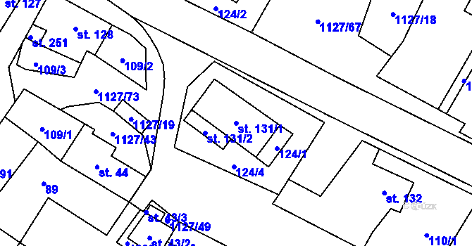 Parcela st. 131/1 v KÚ Chlum u Hlinska, Katastrální mapa
