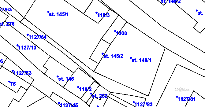 Parcela st. 145/2 v KÚ Chlum u Hlinska, Katastrální mapa