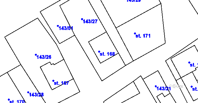 Parcela st. 168 v KÚ Chlum u Hlinska, Katastrální mapa
