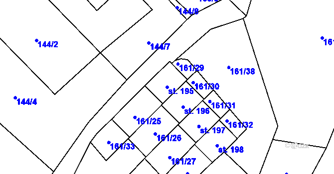 Parcela st. 195 v KÚ Chlum u Hlinska, Katastrální mapa