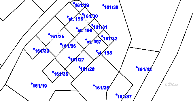 Parcela st. 198 v KÚ Chlum u Hlinska, Katastrální mapa